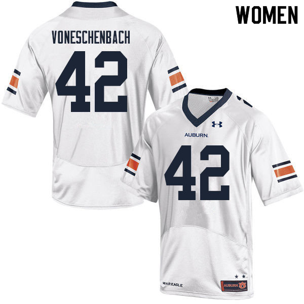 Women #42 Jacob vonEschenbach Auburn Tigers College Football Jerseys Sale-White